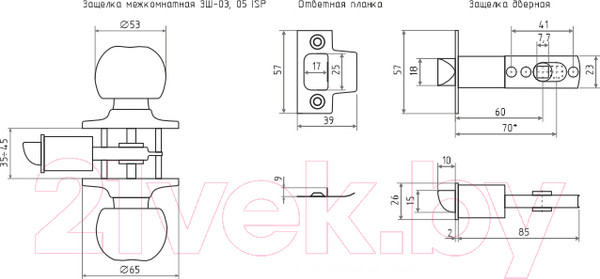 Изображение товара Ручка дверная Нора-М ЗШ-03 (матовый никель)