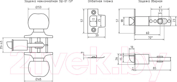 Изображение товара Ручка дверная Нора-М ЗШ-01-Э (хром)
