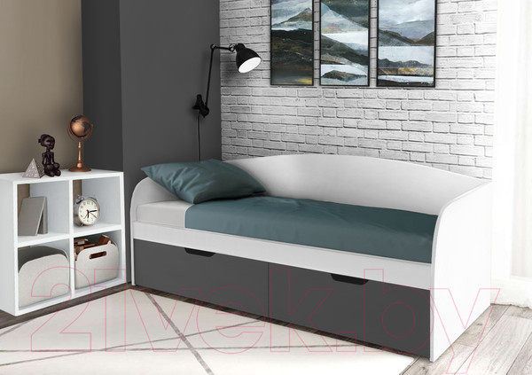 Изображение товара Кровать-тахта Артём-Мебель СН-120.01 (белый/графит)