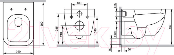 Изображение товара Унитаз подвесной AM.PM FlashClean C901701SC