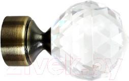 Изображение товара Набор наконечников для карниза Lm Decor YF130 Кристалл 16(19)мм (2шт, антик)