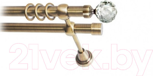 Изображение товара Набор наконечников для карниза Lm Decor YF130 Кристалл 16(19)мм (2шт, антик)