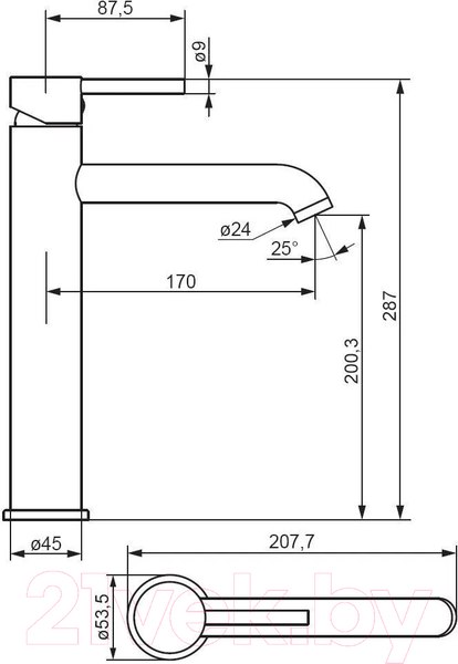 Изображение товара Смеситель Damixa Scandinavian Pure 360250000 (хром)