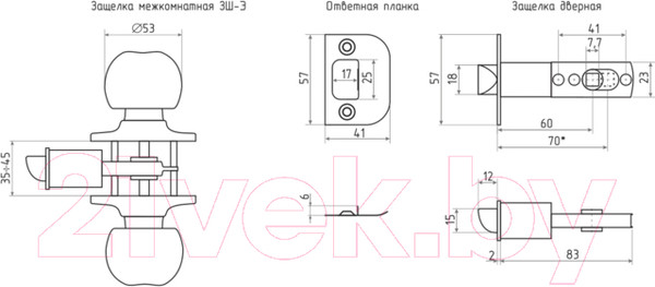 Изображение товара Ручка дверная Нора-М ЗШ-03-STD (нержавеющая сталь)