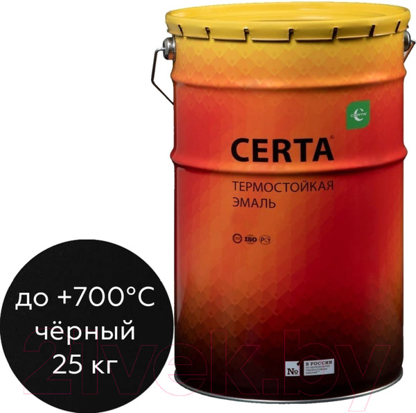 Изображение товара Краска Certa Термостойкая 9004 700С (25кг, черный)