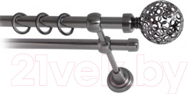 Изображение товара Набор наконечников для карниза Lm Decor YF095 Ажур 16мм (2шт, антрацит)