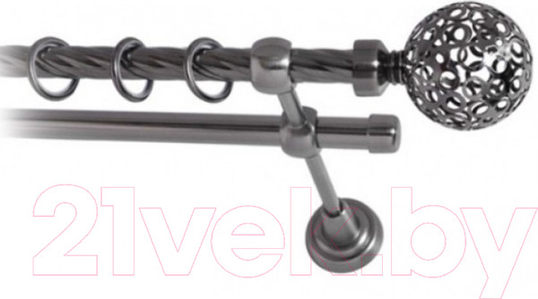 Изображение товара Набор наконечников для карниза Lm Decor YF095 Ажур 16мм (2шт, антрацит)