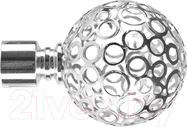 Изображение товара Набор наконечников для карниза Lm Decor YF095 Ажур 16мм (2шт, хром)