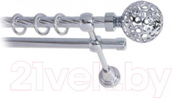 Изображение товара Набор наконечников для карниза Lm Decor YF095 Ажур 16мм (2шт, хром)