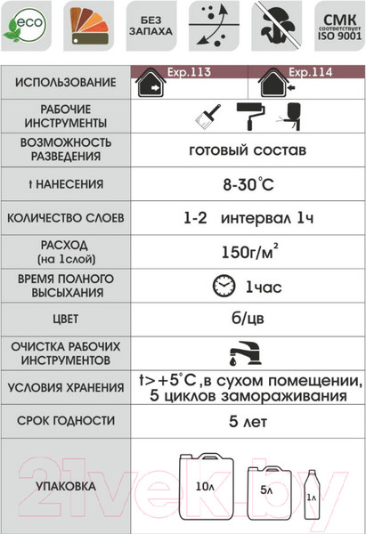 Изображение товара Грунтовка GOL Expert Интерьерная акриловая (5л)