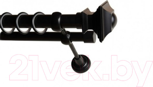 Изображение товара Набор наконечников для карниза Lm Decor YF030 Верди 19мм (2шт, черный матовый)
