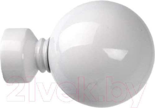 Изображение товара Набор наконечников для карниза Lm Decor YF059 Шар большой 19мм (2шт, белый глянец)
