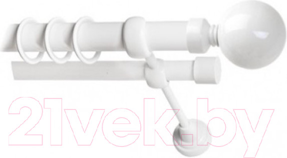 Изображение товара Набор наконечников для карниза Lm Decor YF059 Шар большой 19мм (2шт, белый глянец)