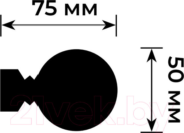 Изображение товара Набор наконечников для карниза Lm Decor YF059 Шар большой 19мм (2шт, белый глянец)