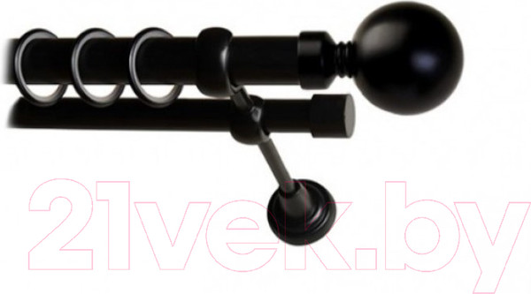 Изображение товара Набор наконечников для карниза Lm Decor YF059 Шар большой 19мм (2шт, черный матовый)