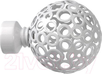 Изображение товара Набор наконечников для карниза Lm Decor YF095 Ажур 19мм (2шт, белый глянец)