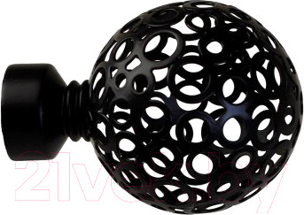 Изображение товара Набор наконечников для карниза Lm Decor YF095 Ажур 19мм (2шт, черный матовый)