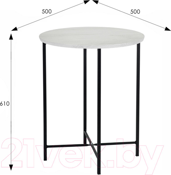 Изображение товара Журнальный столик Мебелик BeautyStyle 16 (дуб дымчатый/черный)