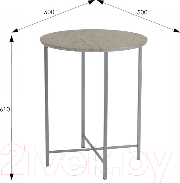 Изображение товара Журнальный столик Мебелик BeautyStyle 16 (серый шпат/металлик)