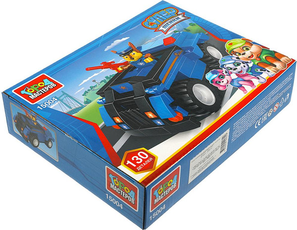 Изображение товара Конструктор Город мастеров Супер щенки: полицейская машина / 15004-KY (130эл)