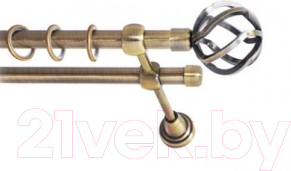 Изображение товара Набор наконечников для карниза Lm Decor YF097 Булава 16мм (2шт, антик)