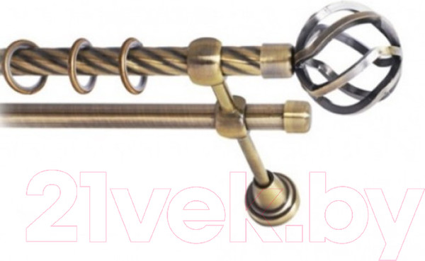 Изображение товара Набор наконечников для карниза Lm Decor YF097 Булава 16мм (2шт, антик)