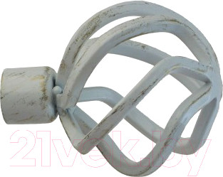 Изображение товара Набор наконечников для карниза Lm Decor YF097 Булава 16мм (2шт, белое золото)