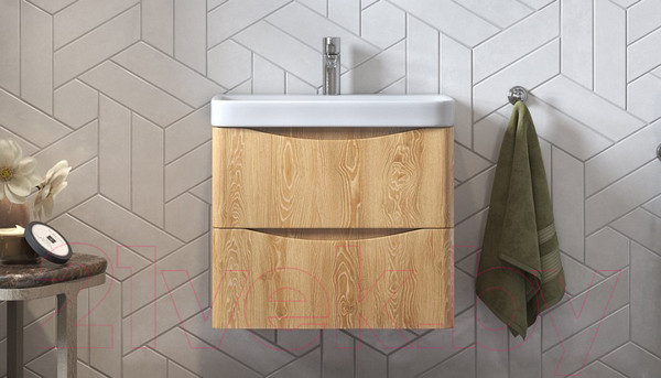 Изображение товара Тумба под умывальник Velvex Clay 60.2Y / tpCLA.60.2Y-230 (дуб верона)