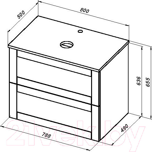 Изображение товара Столешница для тумбы в ванную Aquanet Терра 80 / 313250 (маренго)