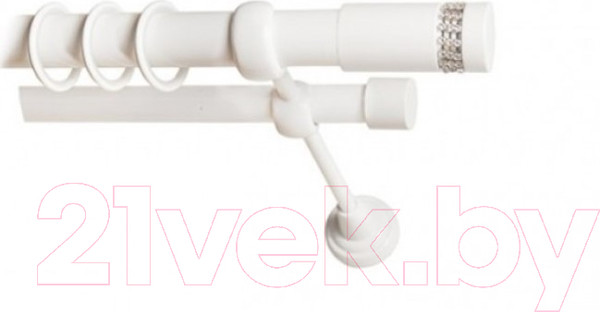 Изображение товара Набор наконечников для карниза Lm Decor YF116 Имидж 19мм (белый глянец)
