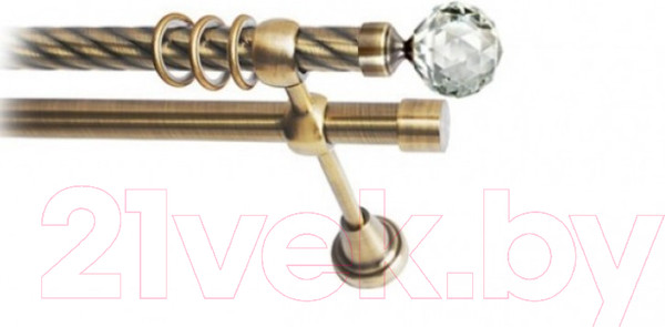 Изображение товара Набор наконечников для карниза Lm Decor YF130 Кристалл 19мм (2шт, антик)
