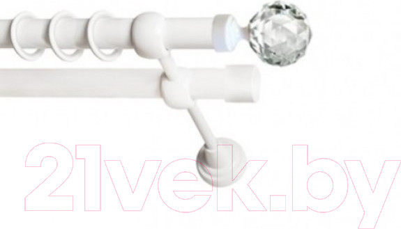 Изображение товара Набор наконечников для карниза Lm Decor YF130 Кристалл 19мм (2шт, белый глянец)