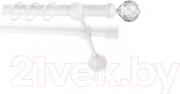 Изображение товара Набор наконечников для карниза Lm Decor YF130 Кристалл 19мм (2шт, белый глянец)