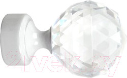 Изображение товара Набор наконечников для карниза Lm Decor YF130 Кристалл 19мм (2шт, белый глянец)