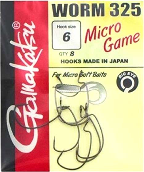 Изображение товара Набор крючков рыболовных Gamakatsu Worm 325 Micro Game №6 / 185094-006 (8шт)