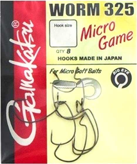 Изображение товара Набор крючков рыболовных Gamakatsu Worm 325 Micro Game №8 / 185094-008 (8шт)