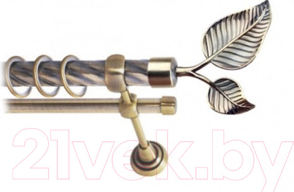 Изображение товара Набор наконечников для карниза Lm Decor YF022 Лист 16(19)мм (2шт, антик)