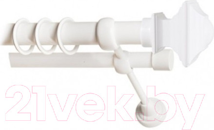 Изображение товара Набор наконечников для карниза Lm Decor YF030 Верди 25мм (2шт, белый глянец)