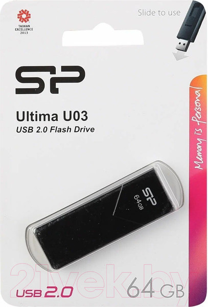 Изображение товара USB flash накопитель Silicon Power Ultima U03 64GB (SP064GBUF2U03V1K)