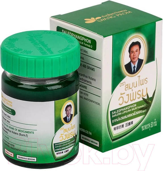 Изображение товара Бальзам для тела Wang Prom Зеленый тайский охлаждающий c экстрактом барлерии (50г)