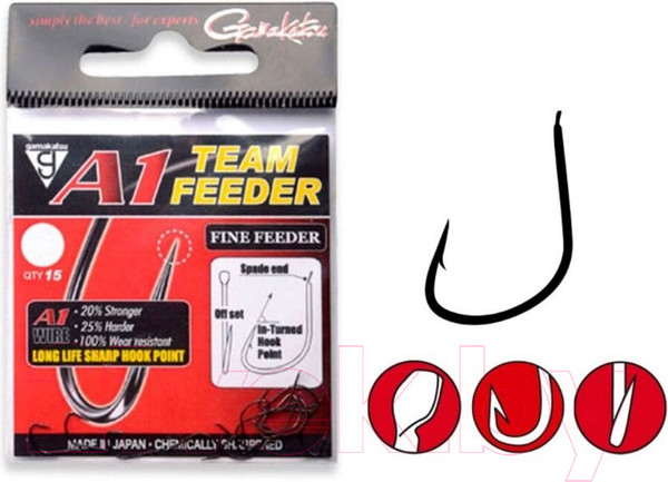 Изображение товара Набор крючков рыболовных Gamakatsu A1 Team Feeder Fine Feeder №14 / 185076-014