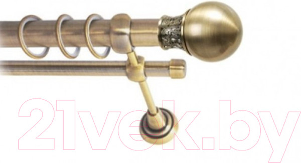 Изображение товара Набор наконечников для карниза Lm Decor YF037 Тиффани 25мм (2шт, антик)