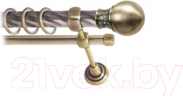 Изображение товара Набор наконечников для карниза Lm Decor YF037 Тиффани 25мм (2шт, антик)