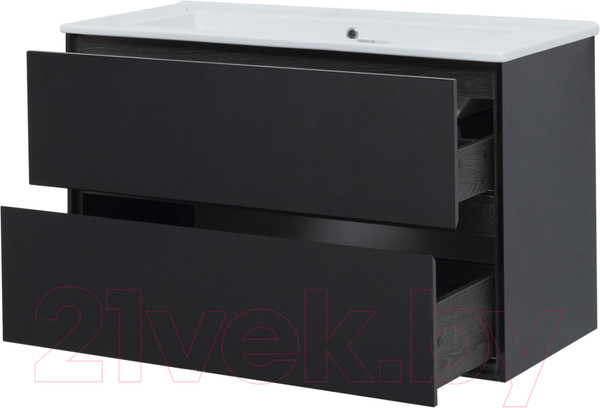 Изображение товара Тумба под умывальник Aquanet Милан 105 / 316690 (черный глянец)