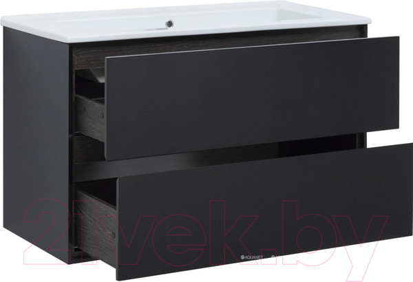 Изображение товара Тумба под умывальник Aquanet Милан 105 / 316690 (черный глянец)