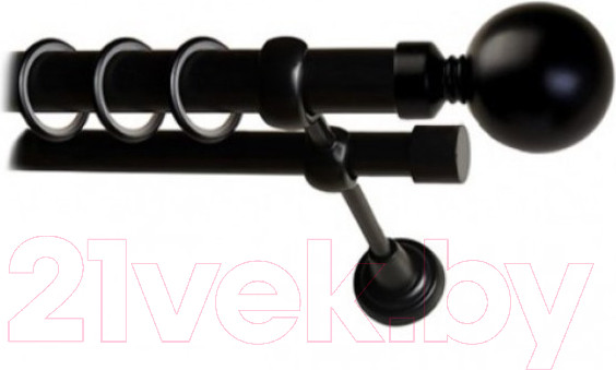 Изображение товара Набор наконечников для карниза Lm Decor YF059 Шар большой 25мм (2шт, черный матовый)