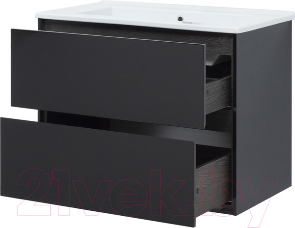 Изображение товара Тумба под умывальник Aquanet Милан 85 / 316703 (черный глянец)