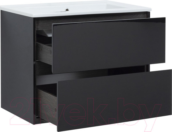 Изображение товара Тумба под умывальник Aquanet Милан 85 / 316703 (черный глянец)