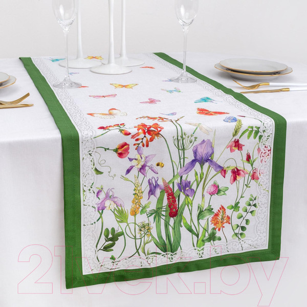 Изображение товара Дорожка на стол Этель Луговые цветы / 4026196 (40x146)