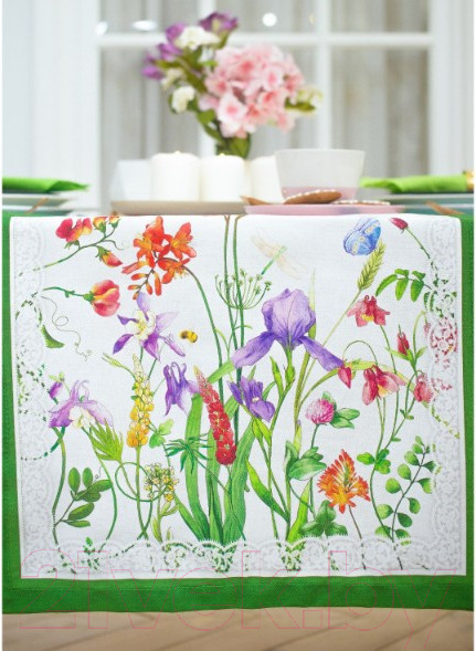 Изображение товара Дорожка на стол Этель Луговые цветы / 4026196 (40x146)